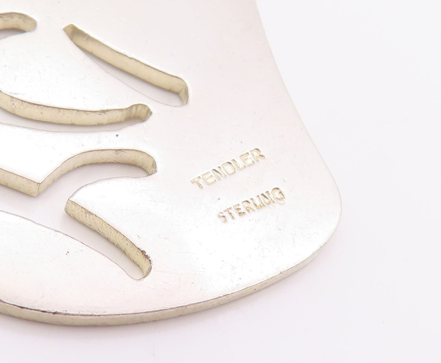 925 Sterling Silver Vintage Pendant TENDLER Modernist Cutout Locket  PT26003