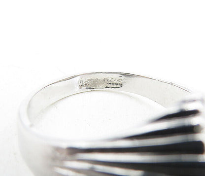ESPO 925 Sterling Silver  Shiny Fluted Swirl Dome Band Ring Sz 8.5  RG5528