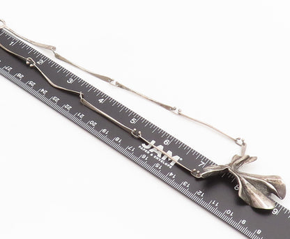 925 Sterling Silver  Vintage Designer Crush Paper Texture Necklace  NE4058