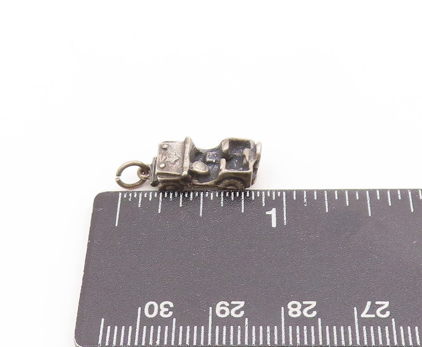 925 Sterling Silver Vintage Pendant Dark Tone Willys Military Jeep Charm PT25128