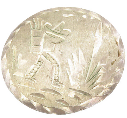 MEXICO 925 Sterling Silver  Vintage Shiny Etched Scene Brooch Pin  BP5592