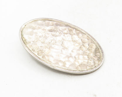 MEXICO 925 Sterling Silver  Vintage Minimalist Hammered Oval Pendant  PT7756