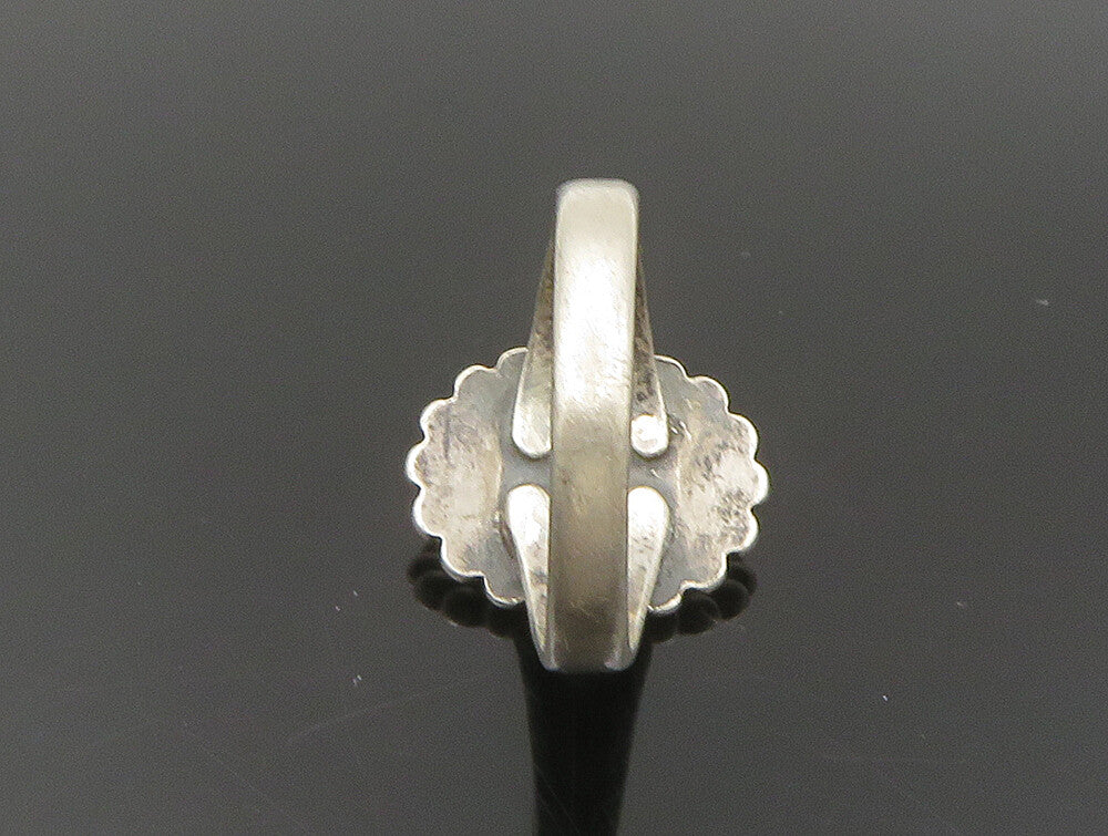 POST BELL 925 Silver  Vintage Oval Jasper Rope Border Ring Sz 6  RG24213