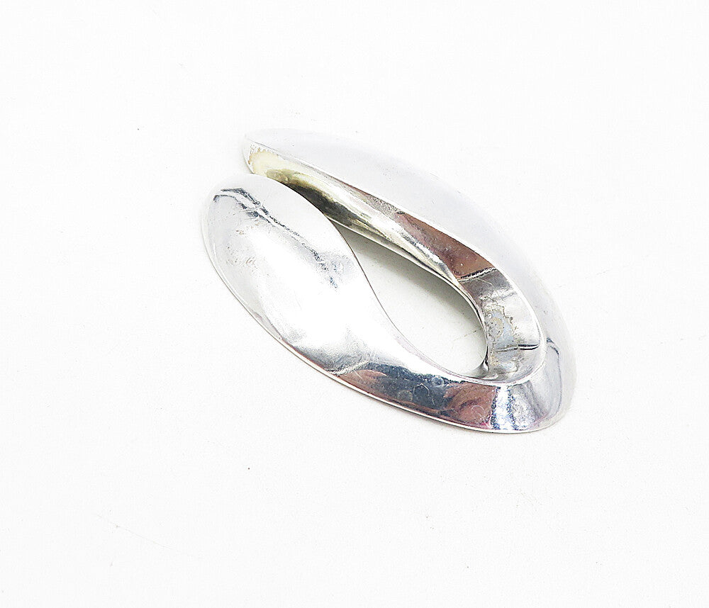 925 Sterling Silver  Vintage Shiny Modernist Design Cutout Trinket  TR1364