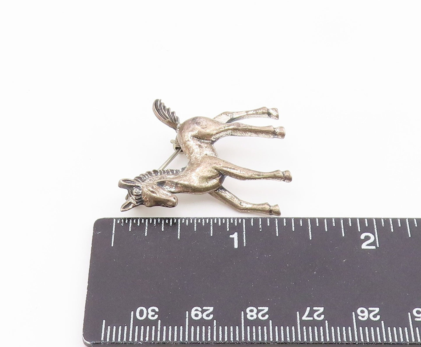 BEAU 925 Sterling Silver Vintage Dainty Horse Motif Animal Brooch Pin BP10014