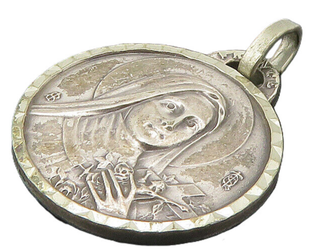 925 Sterling Silver  Vintage Saint Theresa Basilica Souvenir Pendant  PT18107