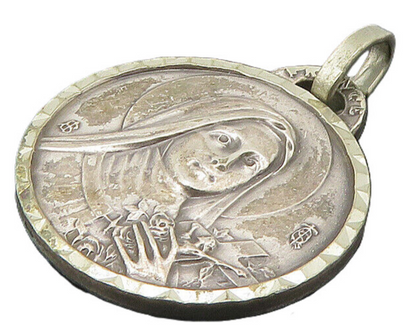 925 Sterling Silver  Vintage Saint Theresa Basilica Souvenir Pendant  PT18107