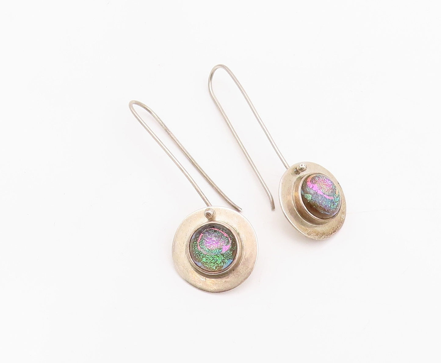 925 Sterling Silver Vintage Earrings NANCY GEDDES Drop Gemstone  EG13620