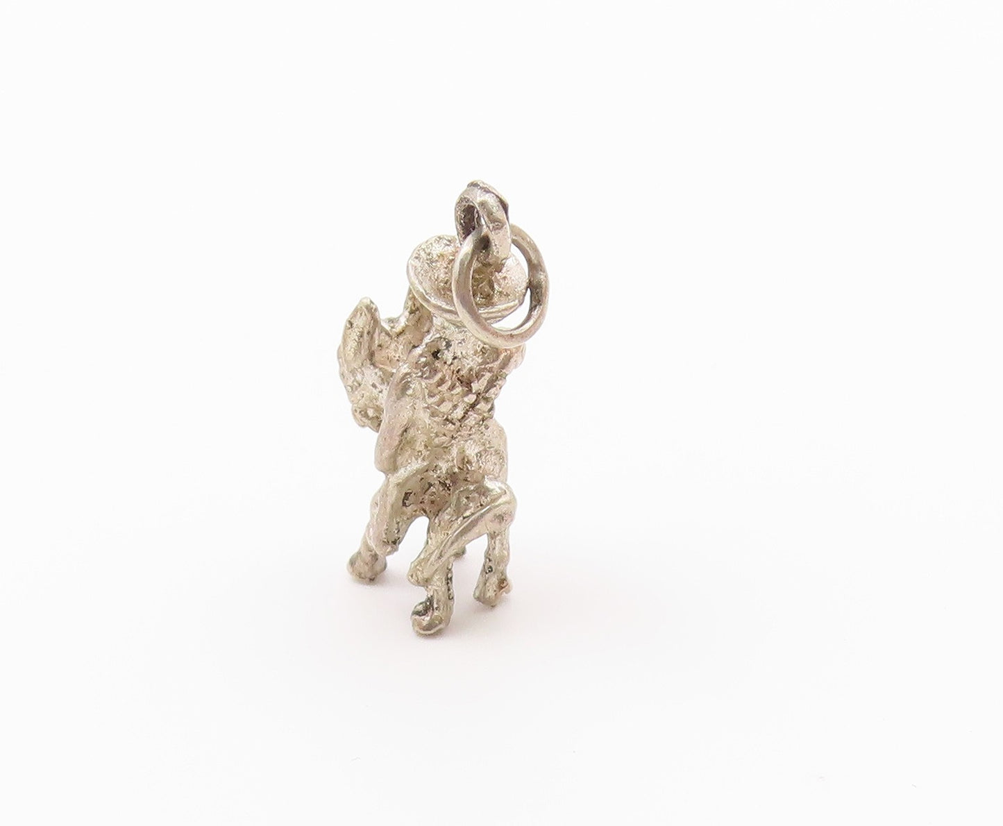 925 Sterling Silver  Vintage Man Riding Donkey Petite Pendant  PT15982