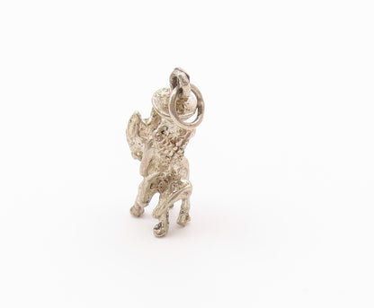 925 Sterling Silver  Vintage Man Riding Donkey Petite Pendant  PT15982
