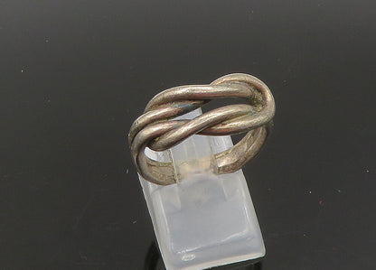 925 Sterling Silver  Vintage Dark Tone Knotted Band Ring Sz 7.5  RG22847