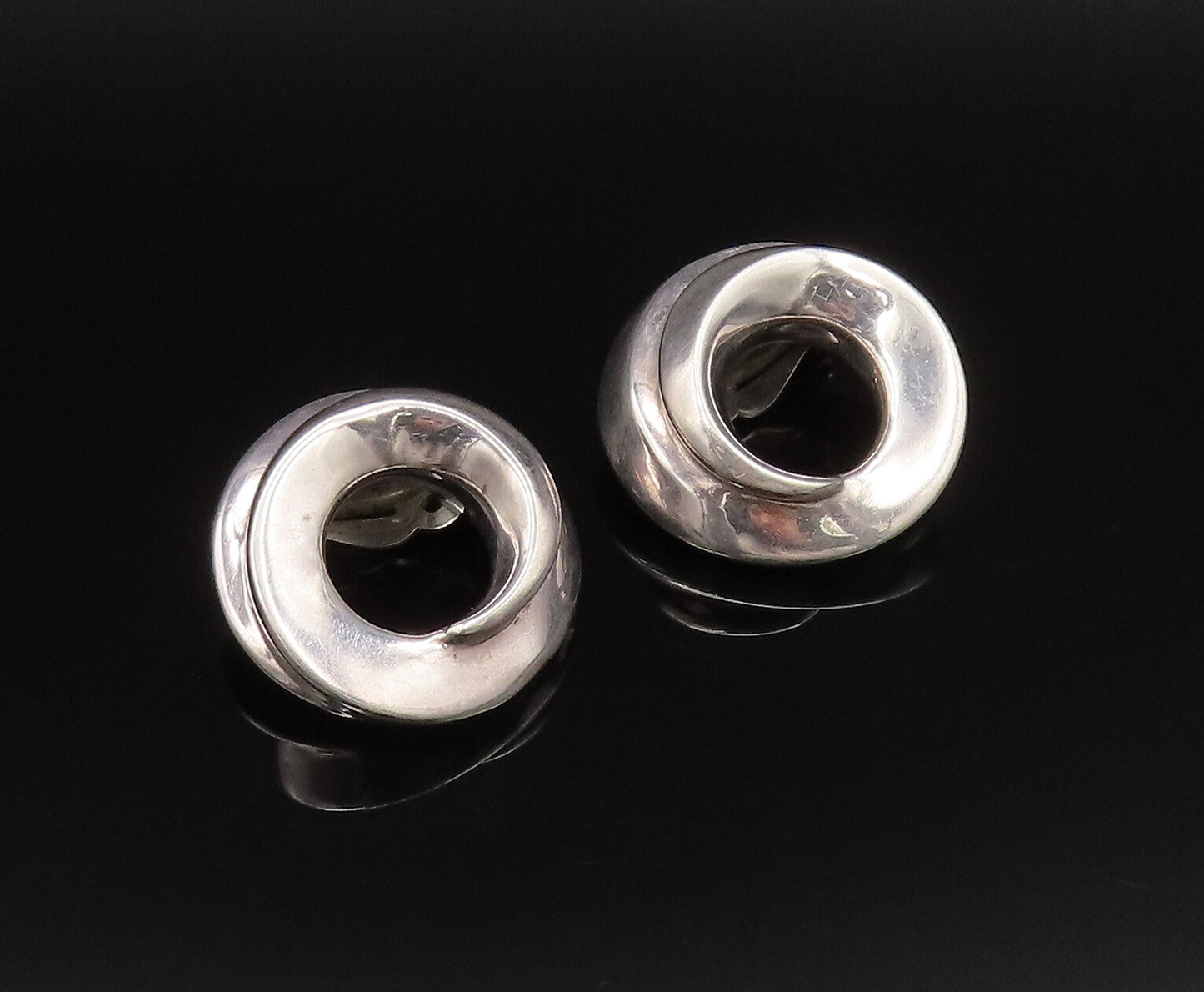 BAYANIHAN 925 Silver  Vintage Spiral Open Circle Non Pierced Earrings  EG12092