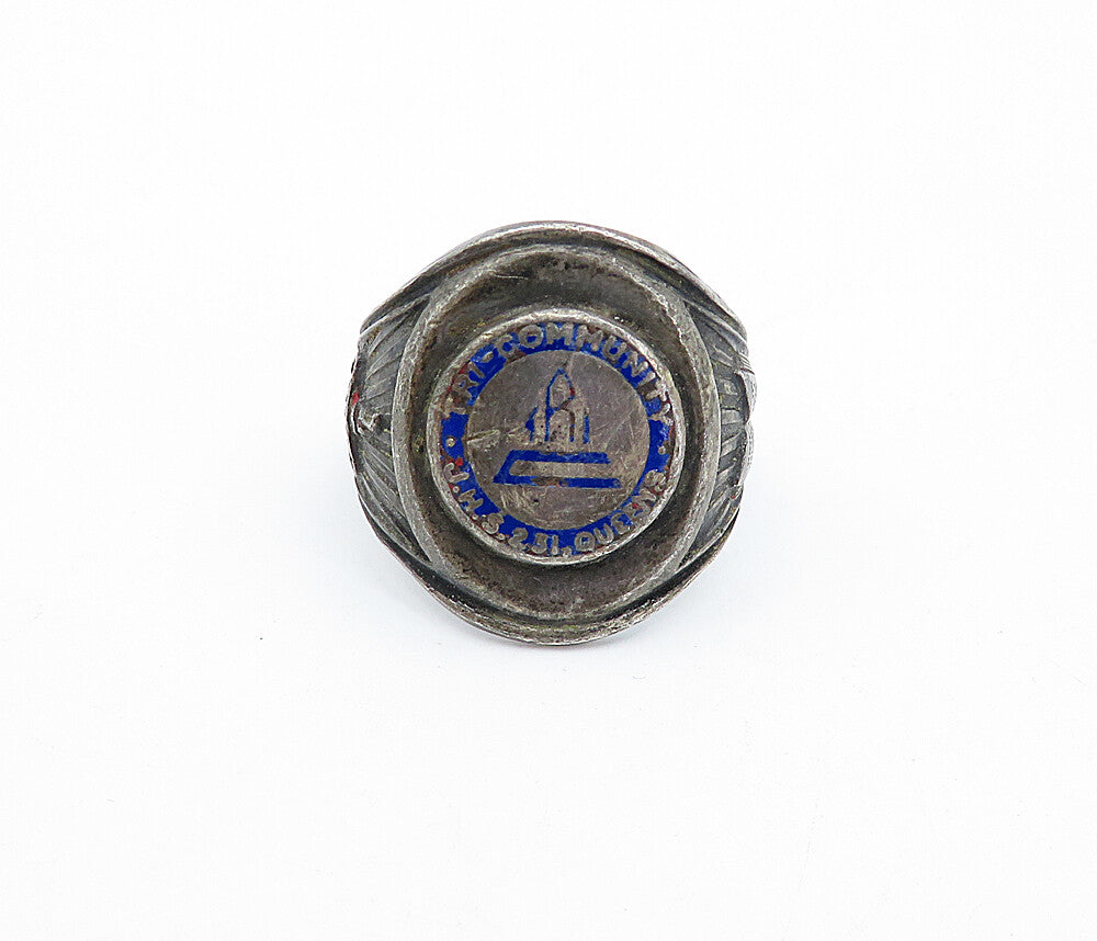 REED & CO. 925 Silver  Vintage Antique Community Band Ring Sz 8.5  RG3900