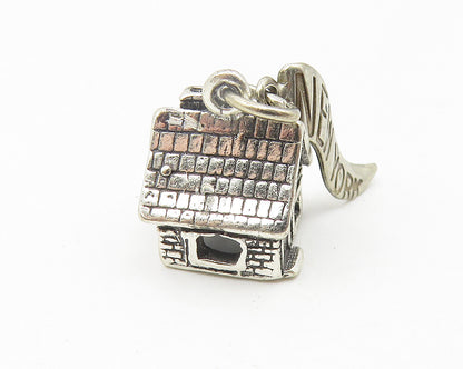 925 Sterling Silver  Vintage Petite Cottage House New York Pendant  PT8773
