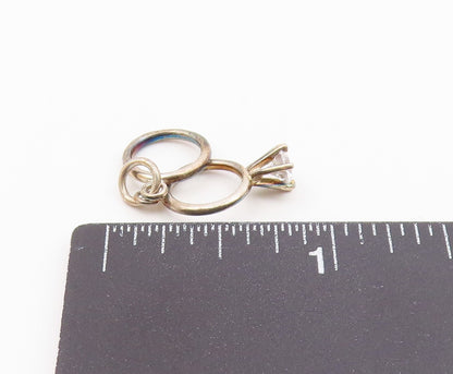 925 Silver  Vintage Cubic Zirconia Engagement Ring & Band Pendant  PT21393