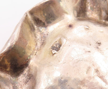 925 Sterling Silver  Vintage Hematite Dome Sculpted Shiny Pendant  PT17016