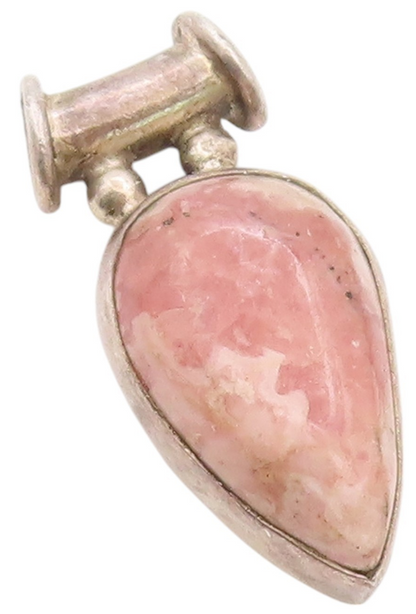 925 Sterling Silver Vintage Pendant Drop Shape Cabochon Gemstone  PT24659
