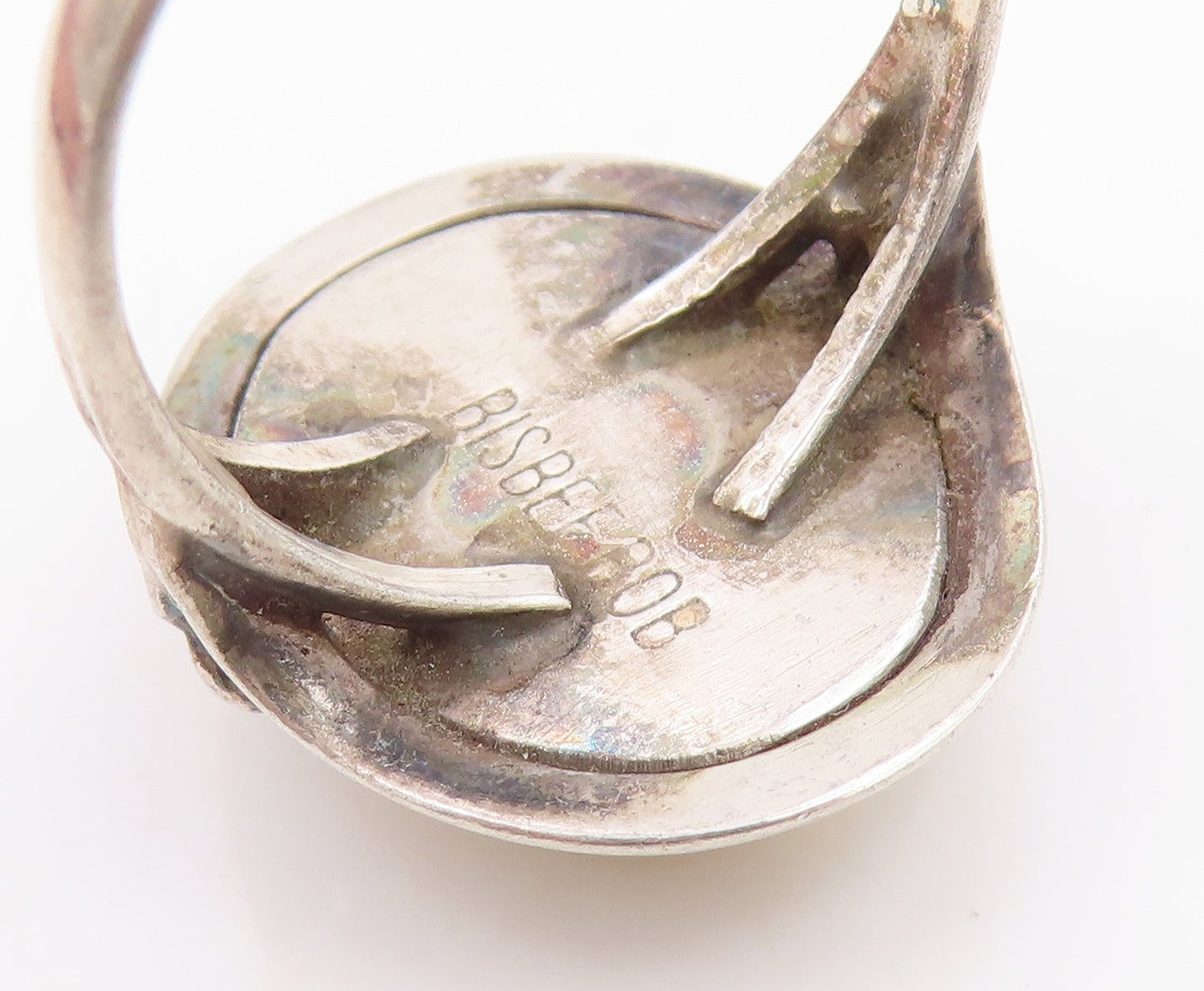 925 Sterling Silver Vintage Ring BISBEE BOB NAVAJO Gemstone  Sz 8.5  RG35975