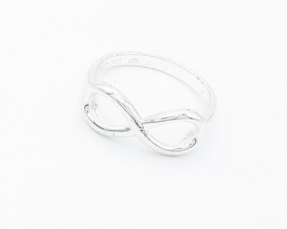 925 Sterling Silver  Shiny Smooth Infinity Symbol Band Ring Sz 9  RG14582