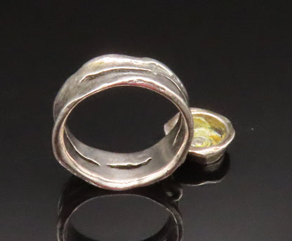 ISRAEL 925 Silver  Vintage Open Wavy Band Spiral Charm Ring Sz 7.5  RG25251