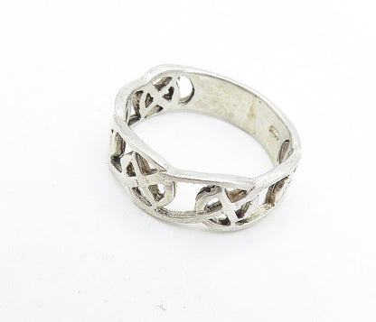 925 Sterling Silver  Vintage Shiny Pretzel Knot Design Band Ring Sz 11  RG5972