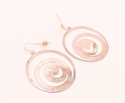 RLM STUDIO 925 Sterling Silver Vintage Moon Inside Moon Round Earrings EG12442