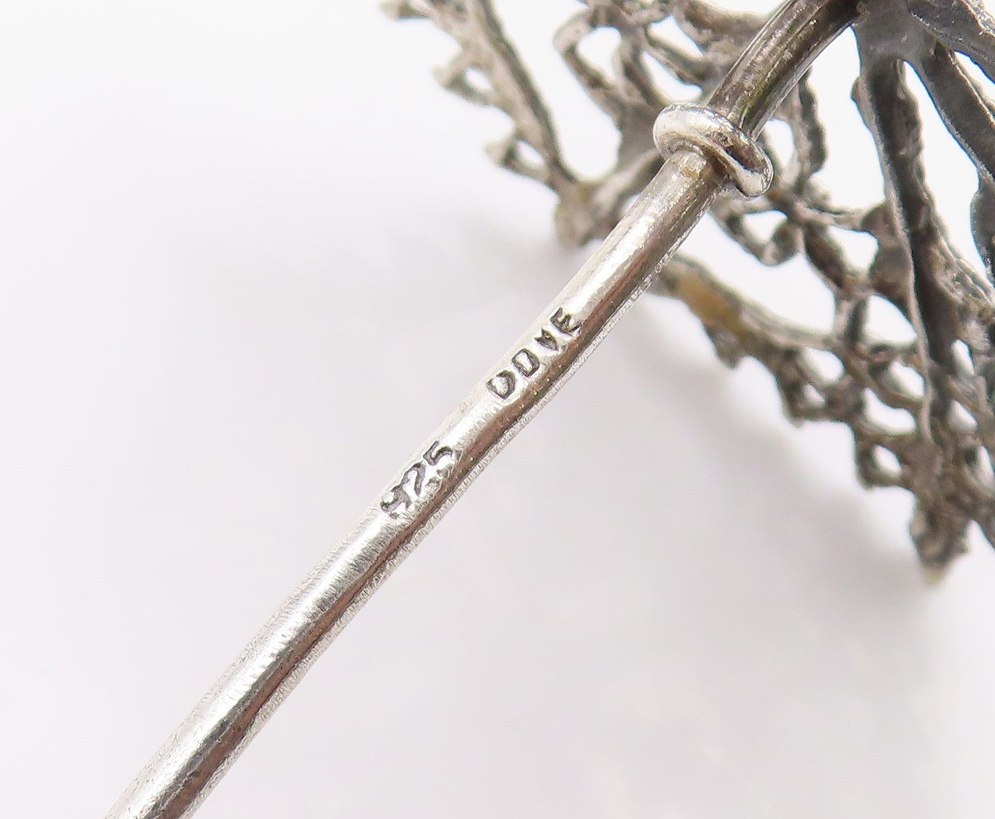 925 Sterling Silver  Vintage Shiny Open Pattern Umbrella Trinket  TR3180