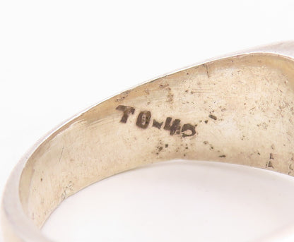 925 Sterling Silver Vintage Ring Minimalist Designer Grooved  Sz 8.5  RG31690
