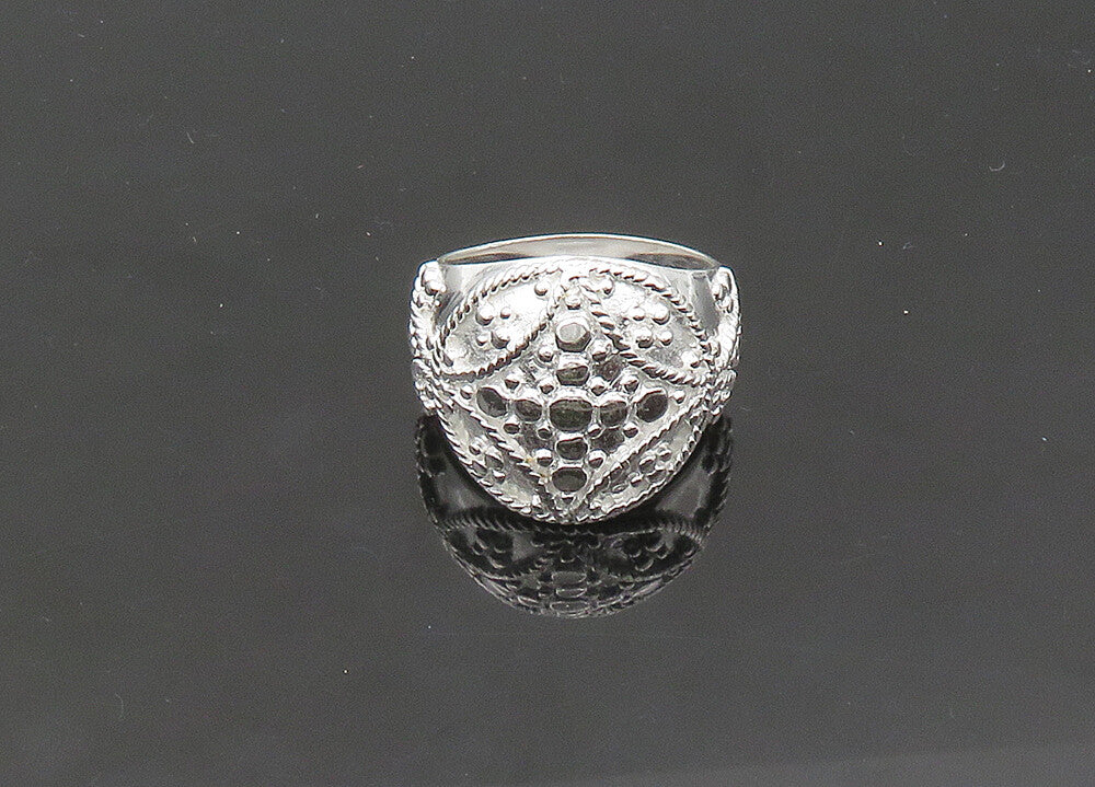 925 Sterling Silver  Vintage Shiny Twist Patterned Band Ring Sz 8  RG21562