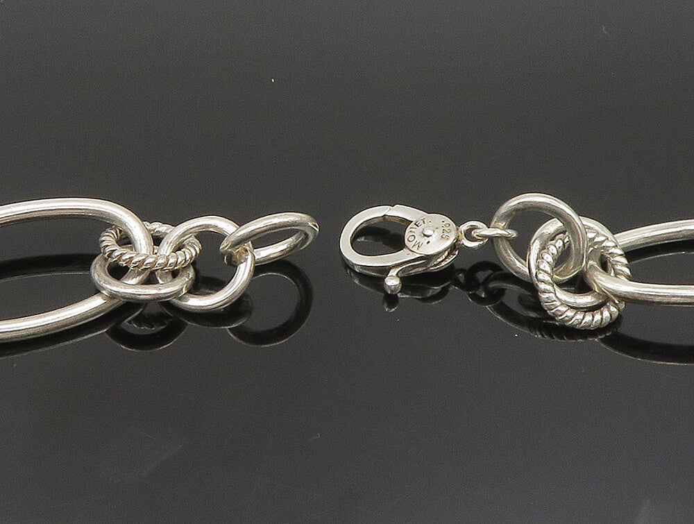 MONET 925 Silver  Vintage Circle Rope Twist Mooring Link Chain Necklace NE3846