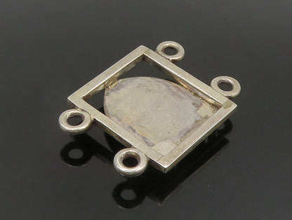 925 Sterling Silver  Vintage Carved Roaring Tiger Square Pendant  PT20363