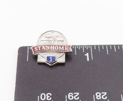 925 Sterling Silver  Vintage Enamel Stanhome Salesman Brooch Pin  BP9296