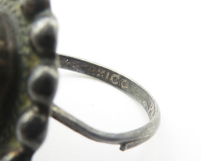 MEXICO 925 Silver  Vintage Black Onyx Oxidized Cocktail Ring Sz 7.5  RG10689