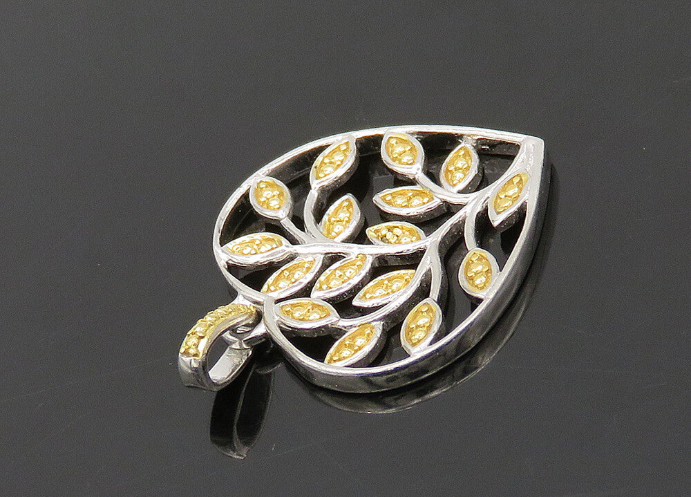 D 'JAY 925 Silver  Vintage Genuine Diamond Floral Vine Heart Pendant  PT15721