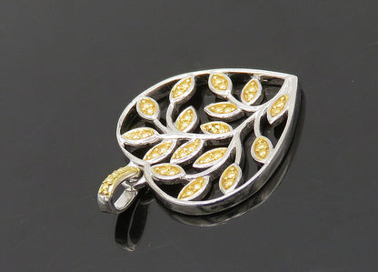 D 'JAY 925 Silver  Vintage Genuine Diamond Floral Vine Heart Pendant  PT15721