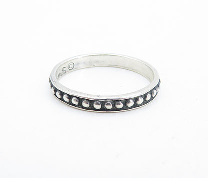SHUBE 925 Silver  Vintage Oxidized Circle Pattern Thin Band Ring Sz 7  RG6423