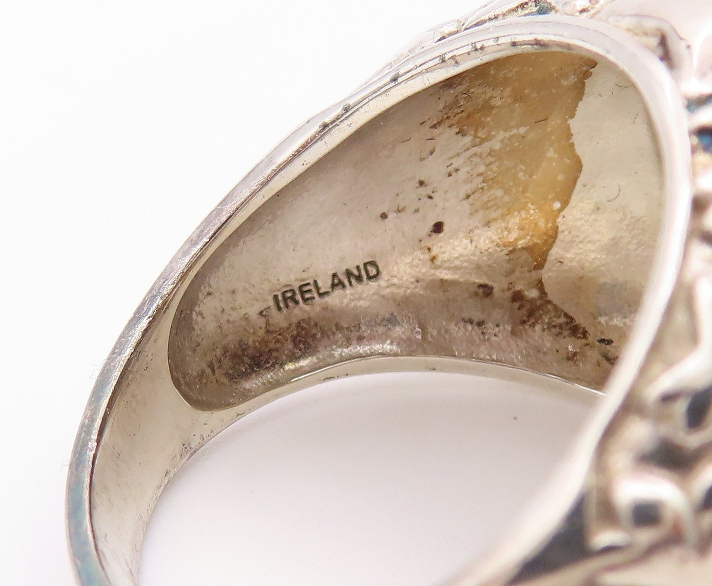 925 Sterling Silver Vintage Ring IRELAND 1966 Eire Hare Coin  Sz 10  RG36469
