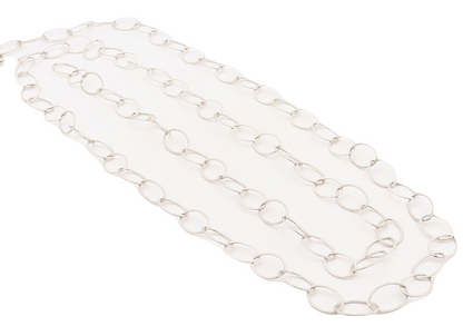 925 Sterling Silver Vintage Necklace ESPO SIG Cutout Carved Linked Rings  NE4321