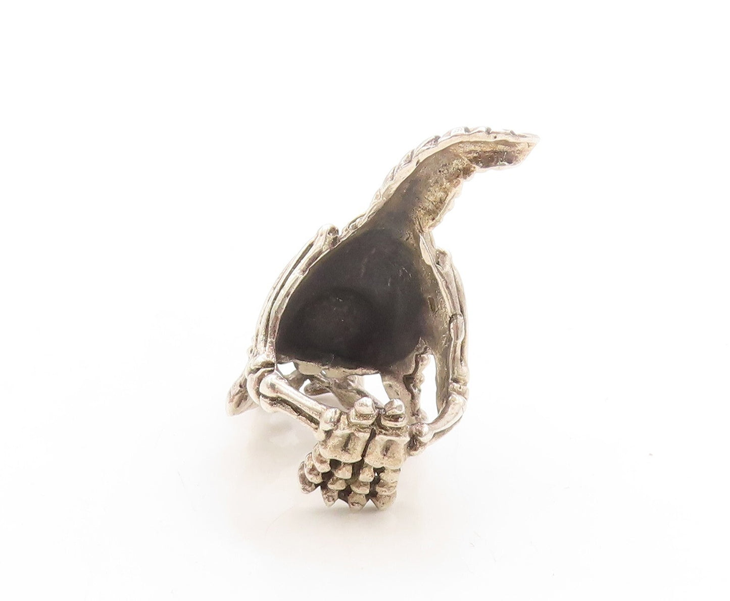925 Sterling Silver Vintage Ring Dark Tone Creature Skeleton  Sz 11.5  RG31354