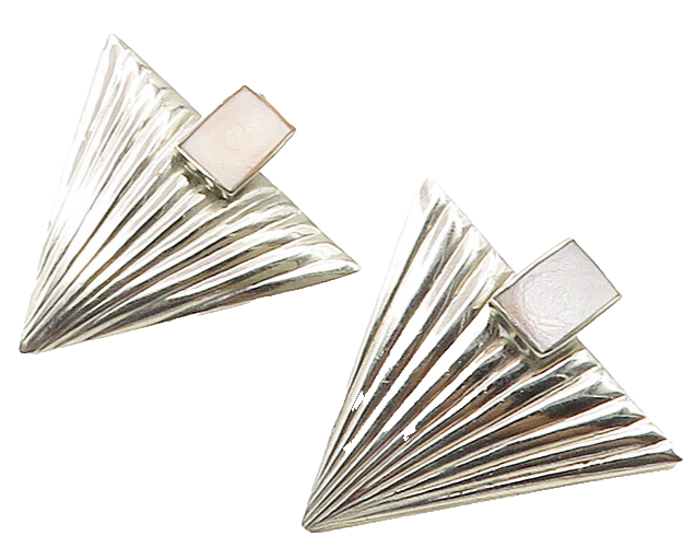 925 Silver Vintage Pink Mother Of Pearl Drop Earrings EG7988