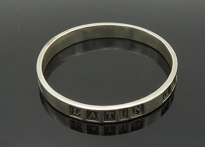 VASS LUDACER 925 Sterling Silver Vintage Latin Quote Rare Bangle Bracelet BT8146