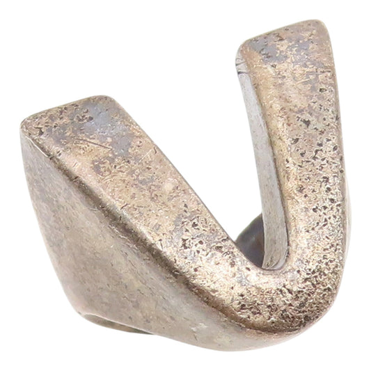 925 Sterling Silver Vintage Ring Modernist Letter V Initial Band Sz 5.5 RG35292