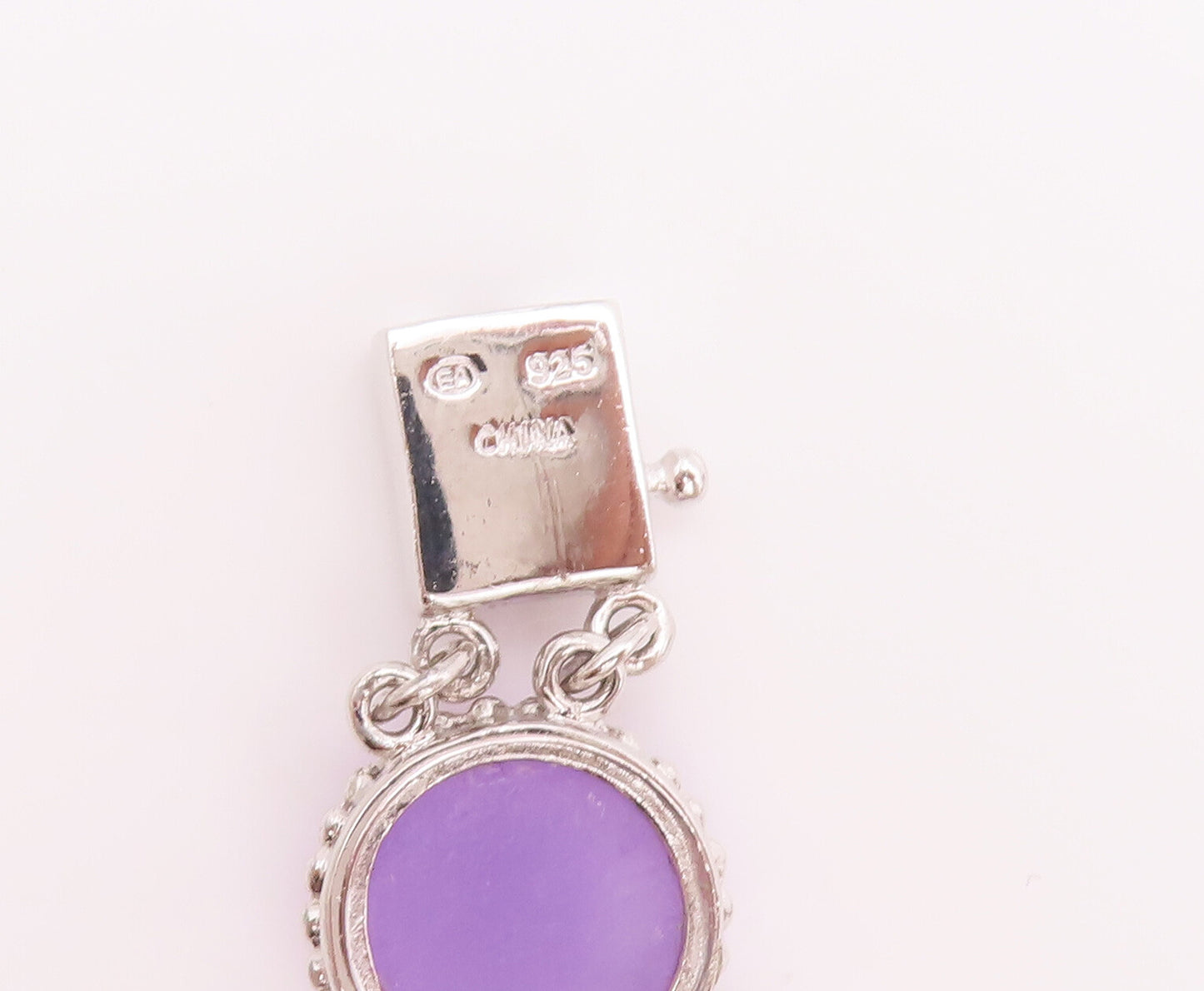925 Sterling Silver Vintage Bracelet Oval & Round Amethyst Halo Beaded  BT10428