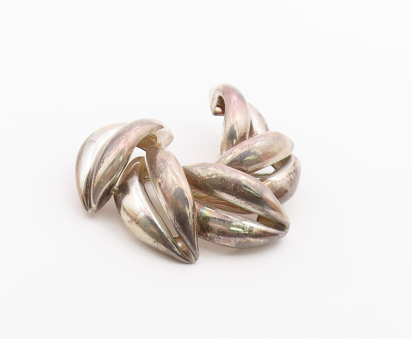 DESIGNER 925 Sterling Silver  Vintage Floral Leaves Motif Brooch Pin  BP8641