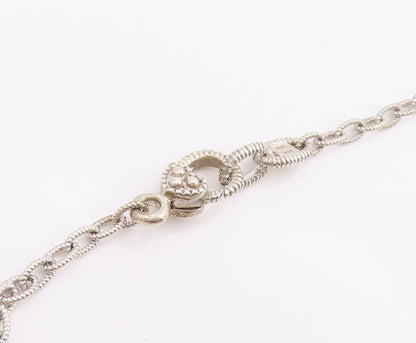 10k Gold & 925 Sterling Silver Vintage Necklace JUDITH RIPKA CZ Chain  NE4853