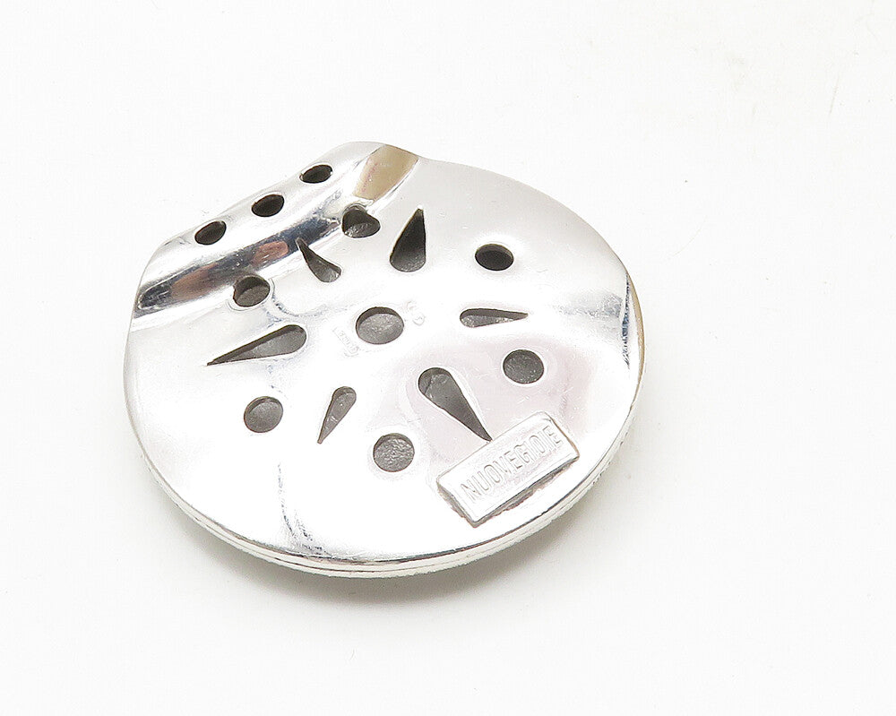 NUOVE GIOIE 925 Silver  Vintage Textured Cutout Design Slide Pendant  PT7659