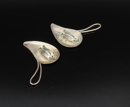 LOUIS BOOTH 925 Silver  Vintage Modernist Teardrop Clip Back Earrings  EG12193