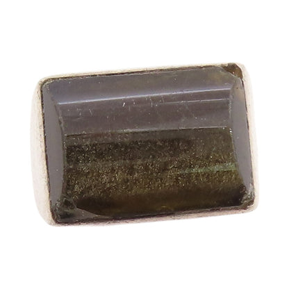 925 Sterling Silver Vintage Ring MEXICO Rectangle Goldstone  Sz 10.5  RG33288
