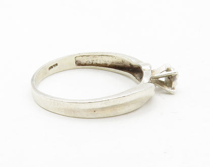 925 Silver  Vintage Genuine Diamonds Floral Swirl Band Ring Sz 7  RG13381