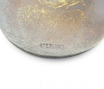 925 Sterling Silver  Vintage Antique Scholarship Medallion Pendant  PT2662